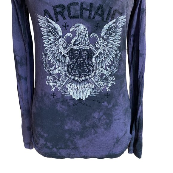 Archaic by Affliction Free Air Y2K Tattoo Graphic Eagle US Flag Grunge Top-L - Picture 6 of 15
